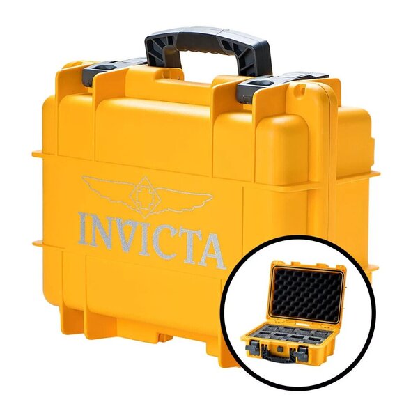 NEW Invicta 8-Slot Dive Impact Watch Case, Watch Collector Case Yellow BOX (DC8Y - Picture 1 of 4